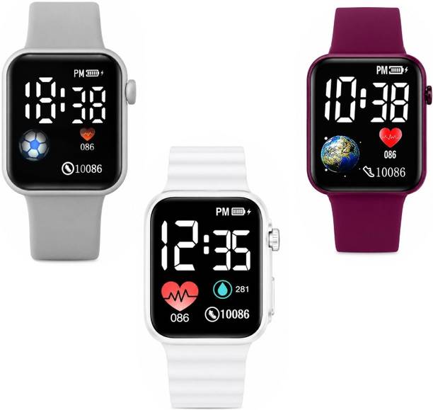 Ultra Smart Digital Watch Hybrid Smartwatch Watch  - For Men & Women PRO-J_led grey_led maroon_ULTRA WHITE