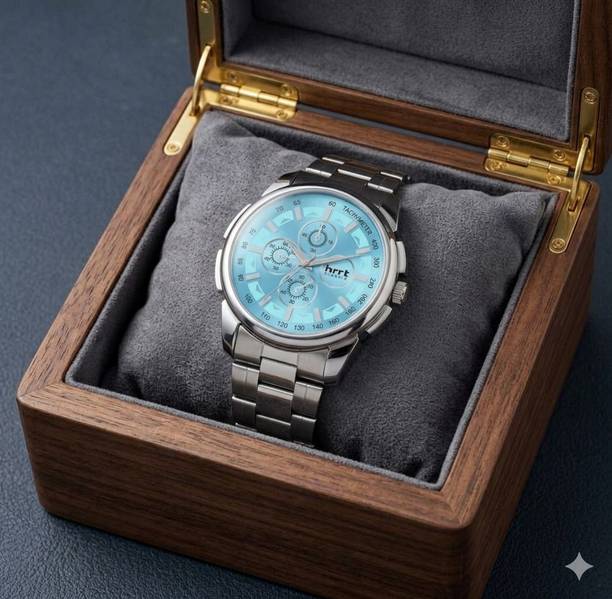 hrrt Classic ROUND WATCH29 MEN'S CHRONOGRAPH MODERN DIAL DESIGN STAINLESS STEEL CHAIN ROUND QUARTZ Analog Watch  - For Men