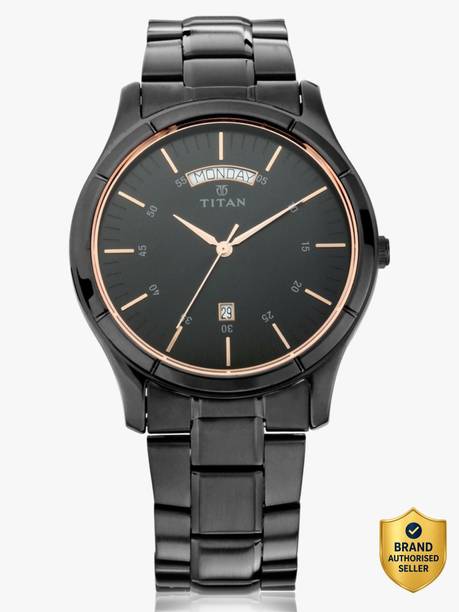 Titan NT1767NM01 Titan Neo All Black Black Dial Black Stainless Steel Strap Analog Watch - For Men