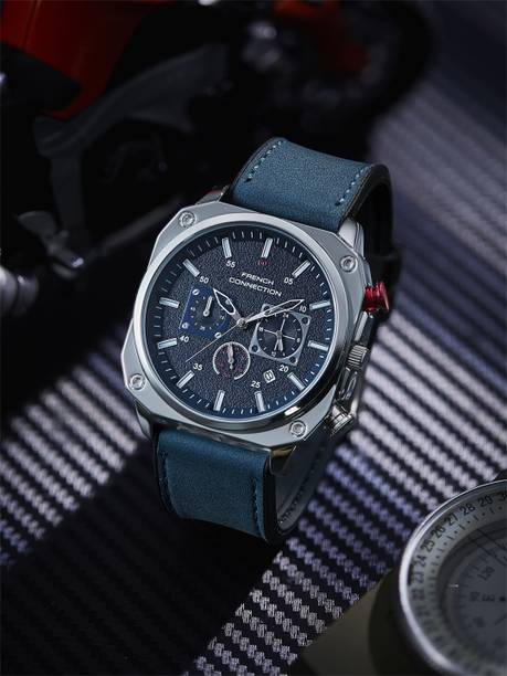 Blue Pattern Contemporary Dial | Blue Silicone Chronograph Watch for Men Analog Watch - For Men FCB19UL