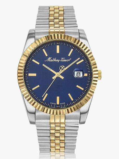 Swiss Made Mathy III Quartz Ronda 515 H3 Movement Blue Dial Analog Watch - For Men H810BBU