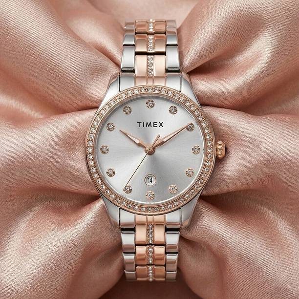 Date Display, Silver Dial Analog Watch - For Women TWEL25001