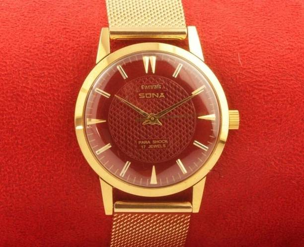 VINTAGE HMT Sona Winding Red Dial 35MM Watch Analog Watch - For Men Mens Japan Working Wrist Watch