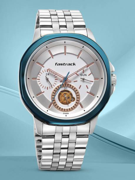 Fastrack Exuberant Multifunction Silver Dial Silver SS Strap Analog Watch - For Men NT3303KM01