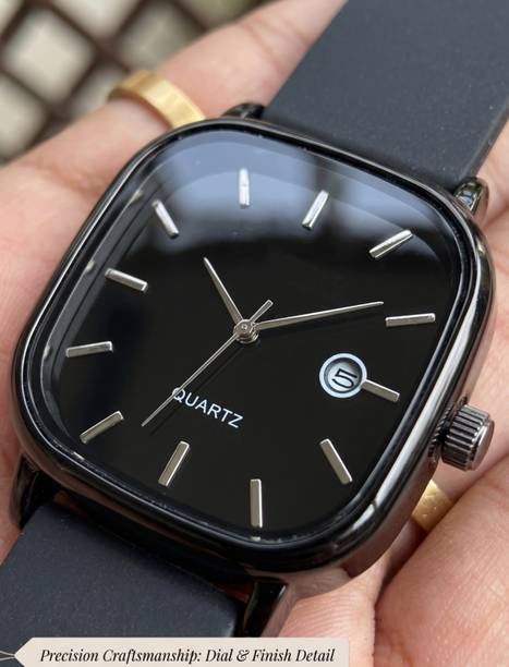 Stylish square-shaped case with a clean white dial and sleek silver-tone markers Analog Watch  - For Men & Women SDAVM051