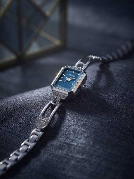 Blue Sunray Square Dial Quartz Analog Watch - For Women FCND36USM