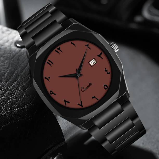 CERO MAFIA-BROWN-07 Mafia Luxury Brown Arabic Dial, Date Display & Metal Strap Analog Watch  - For Men