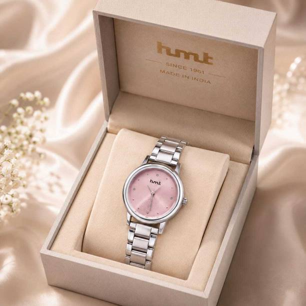 Featuring Silver Case Featuring Pink Dial Analog Watch  - For Women Featuring Women