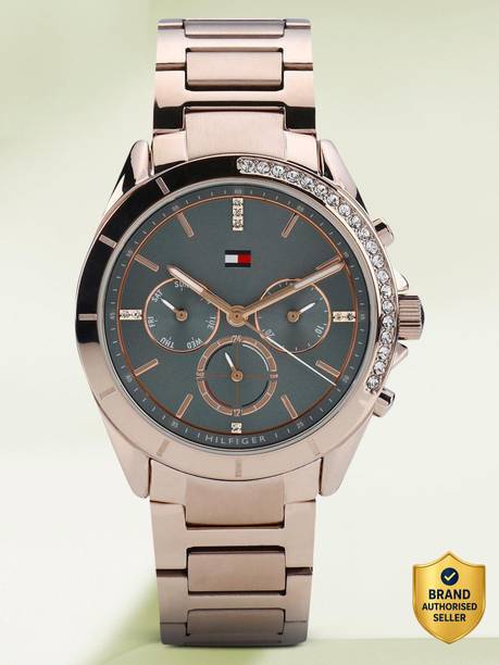 Tommy Hilfiger Multifunction Blue Dial Rose Gold SS Strap Analog Watch - For Women NETH1782386,NTTH1782386