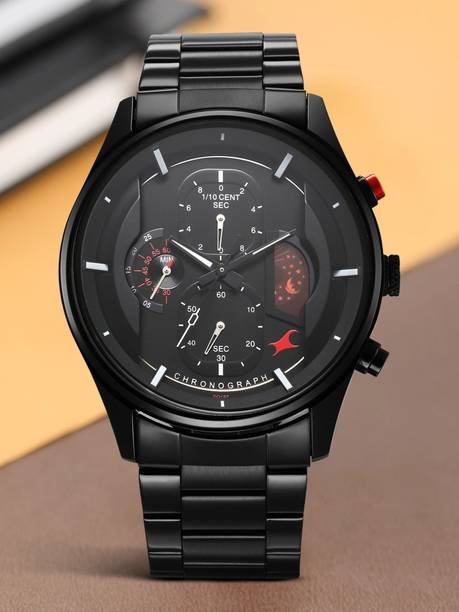 Fastrack Opulence Chronograph Black Dial Black MetalStrap Analog Watch - For Men NT3315KM01,NU3315KM01