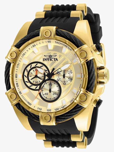 Bolt Chronograph Quartz Gold Dial Analog Watch - For Men 25526