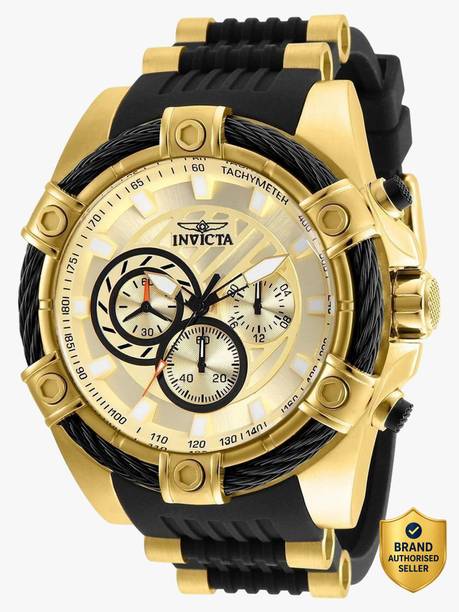 Bolt Chronograph Quartz Gold Dial Analog Watch - For Men 25526