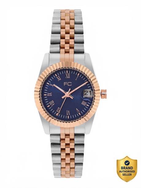 Women's Analog Rose Gold Watch | Dated Blue Sunray Dial Analog Watch - For Women FCN00085B