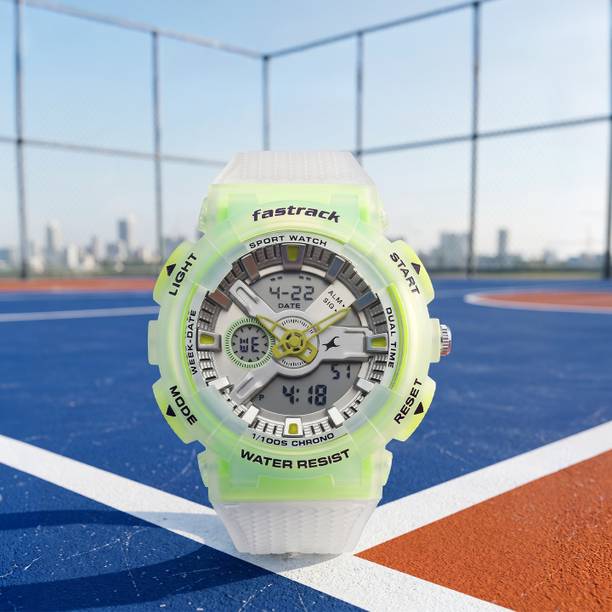 Fastrack Streetstyle 6 Ana Digi Silver Dial Translucent white Polyether Strap Analog-Digital Watch - For Men 38132PP01W
