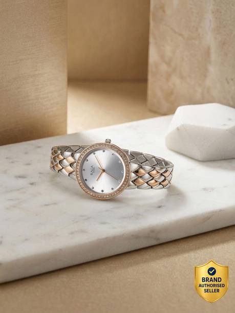 Titan Raga Silver Dial Silver & RoseGold MetalStrap Analog Watch - For Women NT95282KM01,95282KM01,NU95282KM01