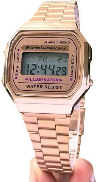 LeatherASM Vintage-Style Rose Gold Digital Wrist Watch Digital Watch  - For Women Vintage-Style Rose Gold Digital Wrist Watch