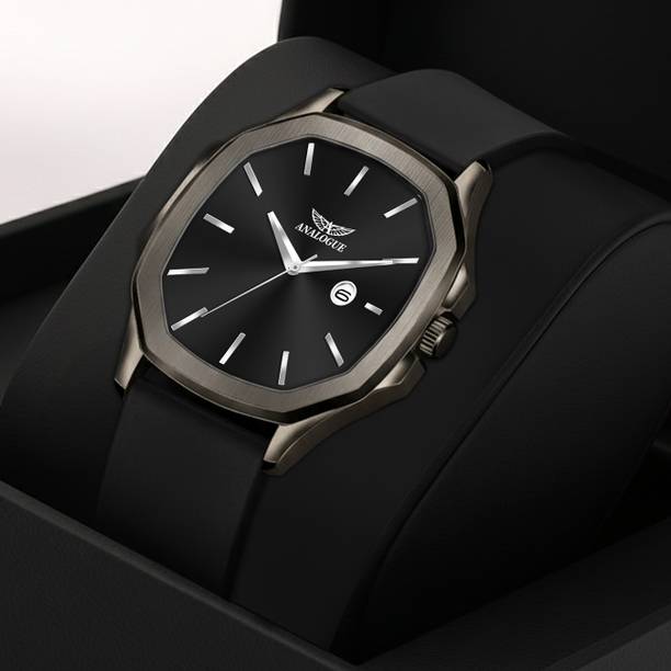 ANALOGUE Hexa Series | Working Date Display | Smart Watch Strap | 3D Glass | Soft Silicon Hexa Series | Working Date Display | Smart Watch Strap | 3D Glass | Soft Silicon Analog Watch  - For Men