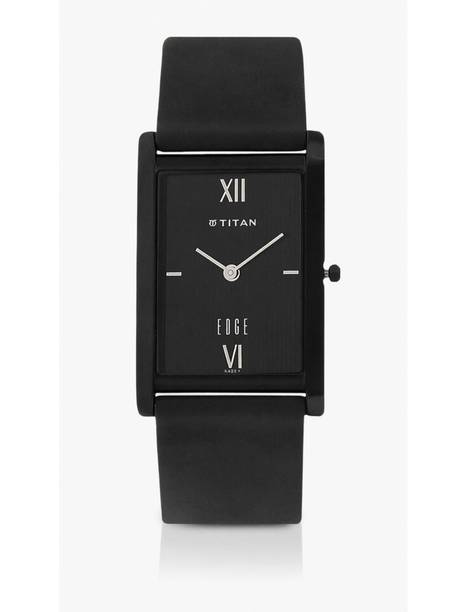 Titan Edge Quartz Black Dial Black Leather Strap Analog Watch - For Men NT1043NL01,PLPEWGK0039205,1043NL01
