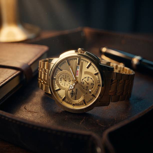 Day And Date Display Analog Watch  - For Men EH-315-GOLD