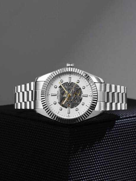 Silver Textured Round Dial | Men's Silver Automatic Watch Analog Watch - For Men FCA12SM