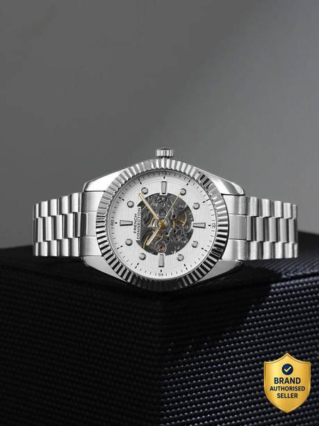 Silver Textured Round Dial | Men's Silver Automatic Watch Analog Watch - For Men FCA12SM