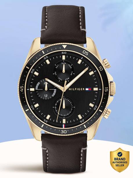 Tommy Hilfiger Multifunction Black Dial Brown LeatherStrap Analog Watch - For Men NETH1791836,NTTH1791836