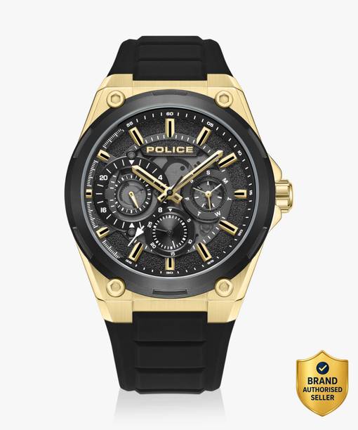 Police Multifunction Black Dial Black Silicone Strap Analog Watch - For Men PLPEWJQ2203241,NTPLPEWJQ2203241