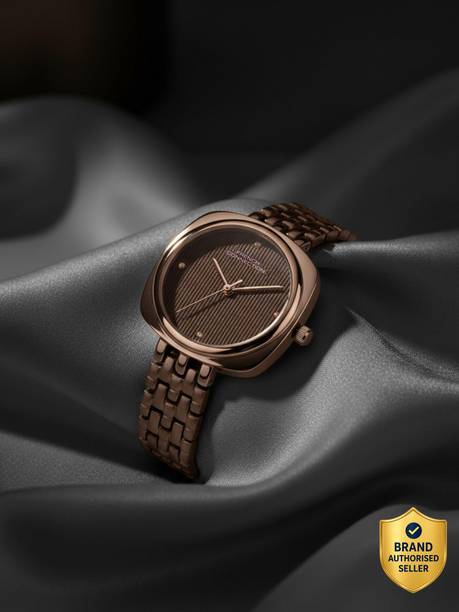 Fayvora Rhinestones Brown Textured Dial | Brown Analog Watch For Women's Analog Watch - For Women FCN0143BRGM
