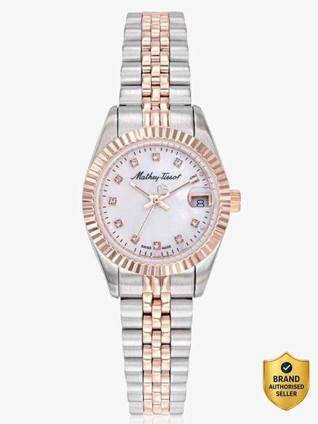 Swiss Made Mathy II Quartz Ronda 585 H3 Movement White Dial Analog Watch  - For Women D710RA