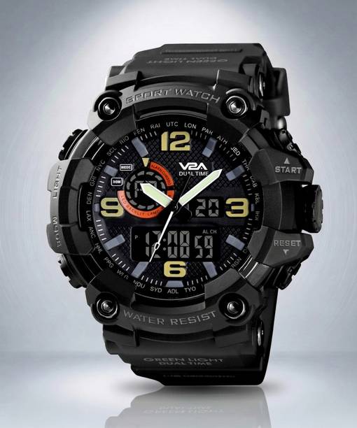 Analog-Digital Watch - For Men Sports Trendy S-Shock Waterproof Alarm Countdown Timer