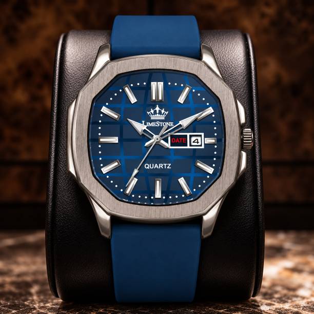 LIMESTONE OTUS Edition | Date Display Feature | Silicone Strap | Quartz Analog Watch  - For Men