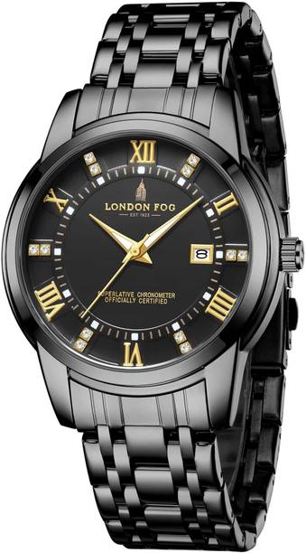 Regent Collection Black Dial Metal Case Date Luminous Hands Hour Marker Analog Watch - For Men LFM10002-11