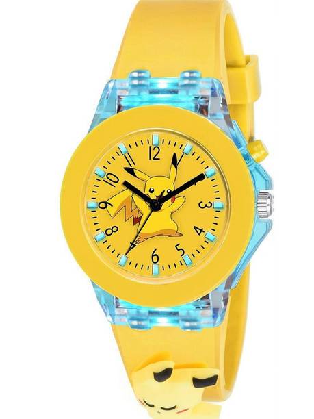 Yellow Color 3D Character Multi-color Light For 3 To 13 Years Old Kids Analog Watch  - For Boys (KD-023)