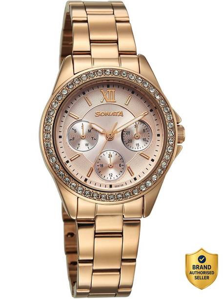 Sonata Festive 2.0 Quartz Pink Round Dial Women's Watch / Analog Watch - For Women 87112WM01
