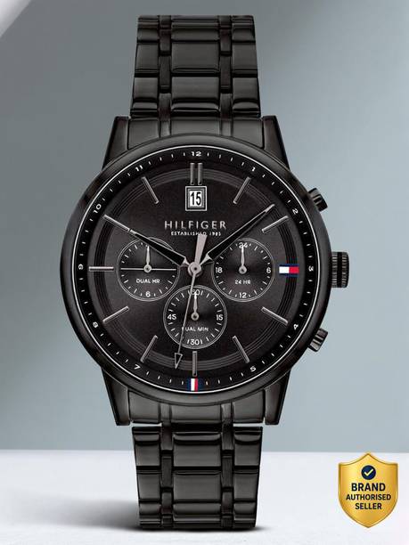 Tommy Hilfiger Multifunction With Date Black Dial Black SS Strap Analog Watch - For Men NDTH1791695,NTTH1791695