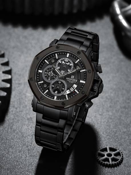Analog Watch - For Men NF8065 Rugged Watch with Date and Stopwatch Features
