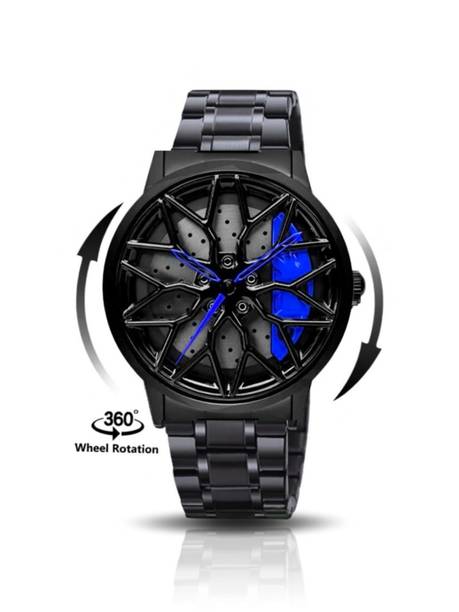 Analog Watch - For Men Car wheel watch | Spinning watch | Roatating watch blue