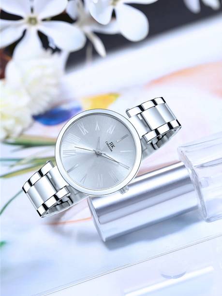 IIK Collection IIK-2063W Watch for Girls Silver Round Classic Dial with Stainless Steel Metallic Bracelet Analog Watch  - For Women