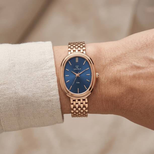 Walrus Small Size Premium Blue Dial Rose Gold Bracelet Strap Analog Watch - For Women MAJESTIC-III