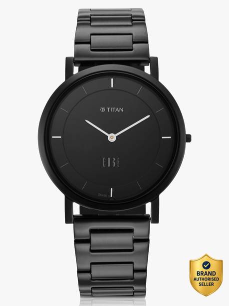 Titan Edge Black Dial Black Stainless Steel Strap Analog Watch  - For Men NT1595NM01,NT87068WM01,1595NM01,NU1595NM01