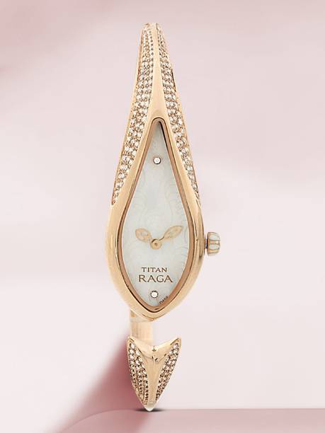 Titan Raga Aqua White MOP Dial Rose Gold MetalStrap Analog Watch - For Women NT9812WM01