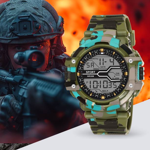 Date Alarm Shockproof Watches for Unisex Digital Watch  - For Boys & Girls 7004 Unique Designed Black Round Big Dial Digital Watch For Kids