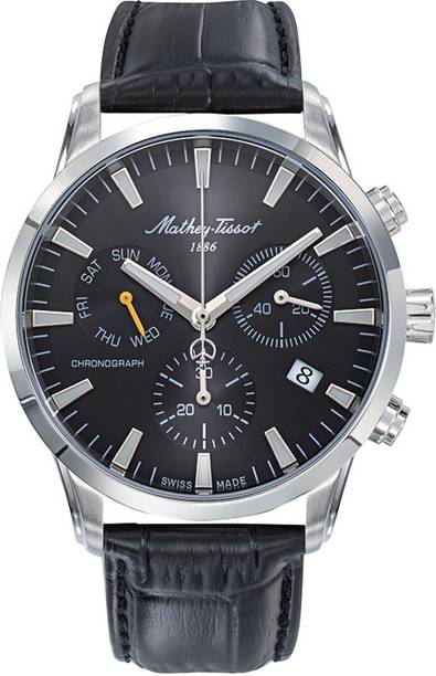 Swiss Made Quartz Black Dial Analog Watch  - For Men H197CHALN