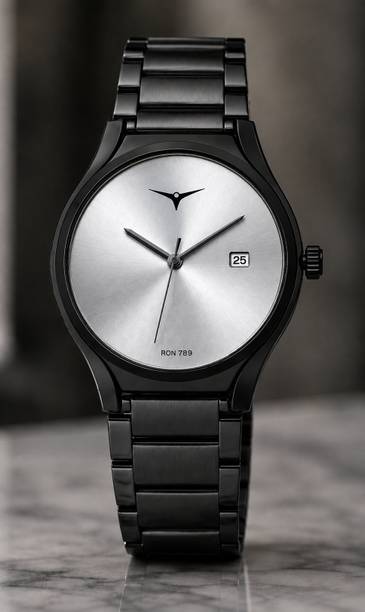 SARTAN ST-MR--NSM-43-01-BLACK-SILVER dl Men & Boys Analog Wrist Watch with Silver Dial Black Metal Bracelet Daily Wear Analog Watch  - For Men