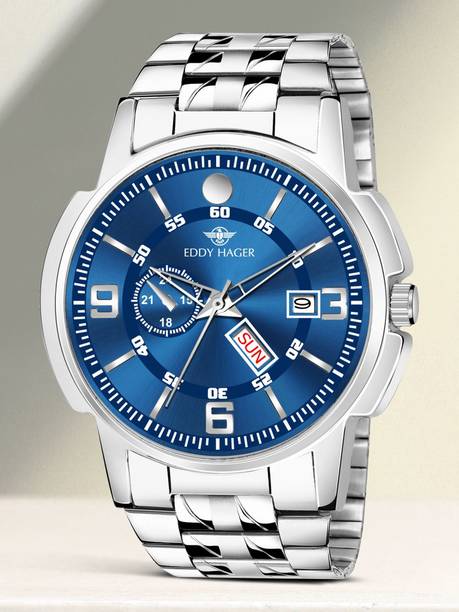 EDDY HAGER 226-BL Blue Day and Date Analog Watch  - For Men