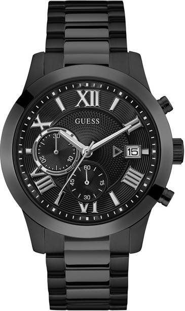 GUESS U0668G5 Round 45mm Black Dial Analog Watch  - For Men