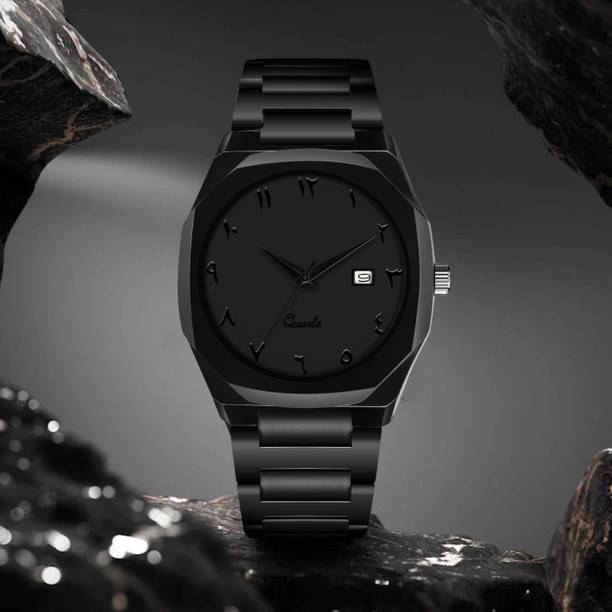 CERO MAFIA-BLACK-07 Mafia Luxury Black Arabic Dial, Date Display & Metal Strap Analog Watch  - For Men