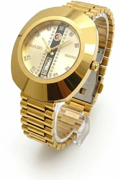 ELIVORFASHIONINDIA Retro Gold Drip Day-Date Watch ELIVORFASHIONINDIA Vintage-Inspired Oval Case with Crystal Detailing Analog Watch  - For Men