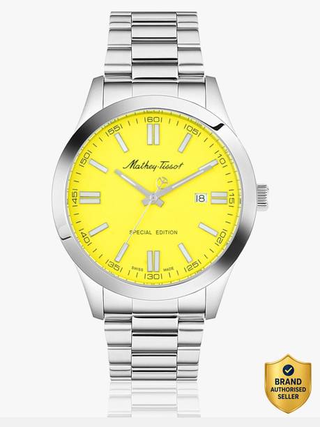 Swiss Made Quartz Yellow Dial Analog Watch  - For Men H455J