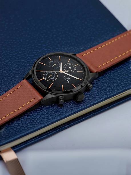 Titan Workwear Multifunction Black Dial Brown LeatherStrap Analog Watch - For Men NT1787KM02,PLPEWGE0040002,1787KM02,NU1787KM02,NU1805NL01